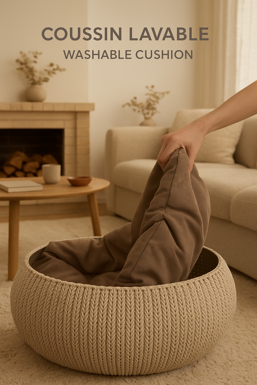 Panier Sablina – Tressé Sable Confort Premium