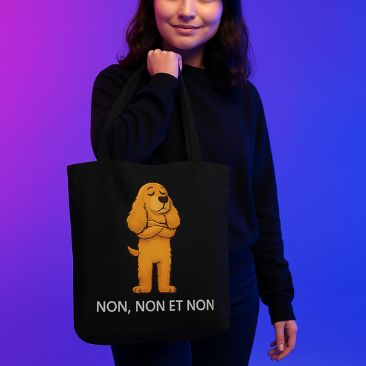 Tote Bag Bio - Accéssoire Cocker - Divin Canin non et non.